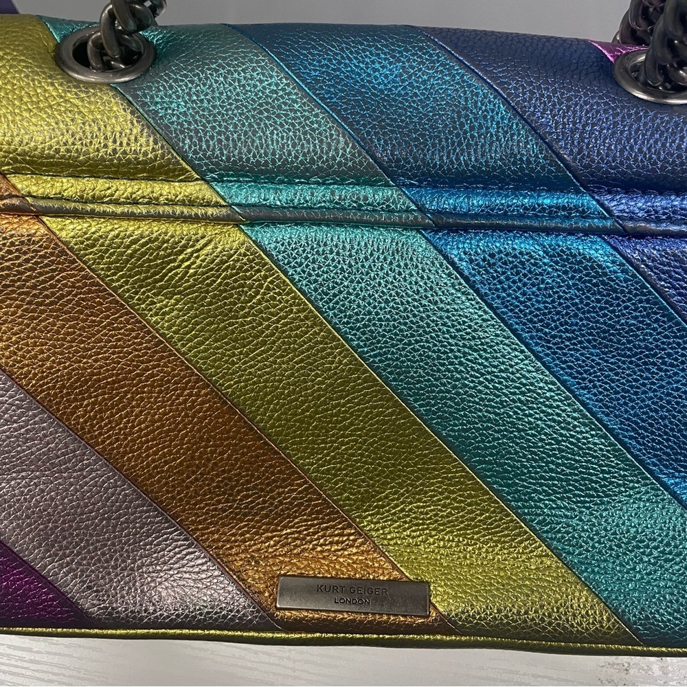 Kurt Geiger Rainbow Metallic Shoulder Bag - Picture 5 of 12